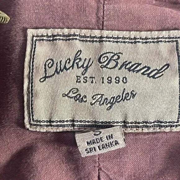 Lucky Brand Distressed Burgundy Utility Jacket Sz S